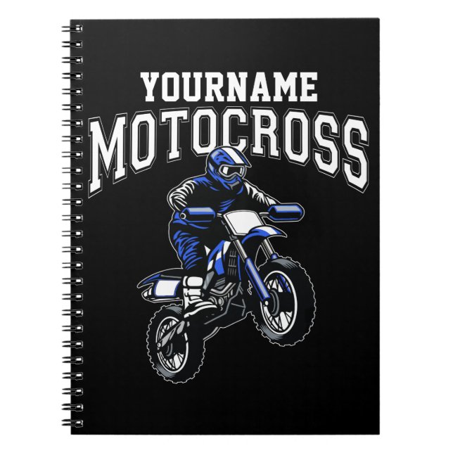 Caderno Espiral Motocross Dirt Bike Racing Personalizado  (Frente)