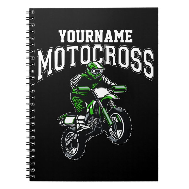 Caderno Espiral Motocross Dirt Bike Racing Personalizado   (Frente)