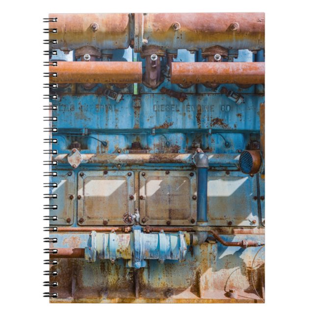 Caderno Espiral Motor a diesel imperial do Atlas antigo e enferruj (Frente)