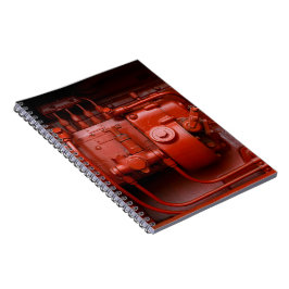 Caderno Espiral Motor do trator vermelho
