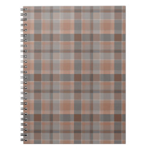 Caderno Espiral Mouse de chocolate e xadrez cinza