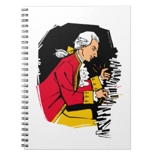 Caderno Espiral Mozart joga o piano