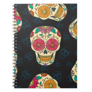 Caderno Espiral Muertos Skulls: Elegância Sem Olhos Vintage.