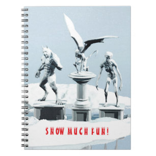 Caderno Espiral Muita Diversão na Neve! Esculturas de gelo monstru
