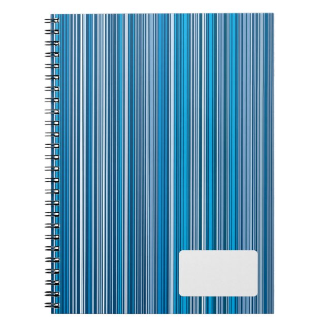 Caderno Espiral Muitas listras multicoloridas no azul... (Frente)