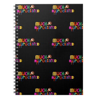 Caderno Espiral Muito obrigado pelo presente preto colorido muito