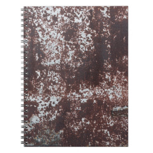 Caderno Espiral Muito velho ferro fundido. Superfície metálica tex