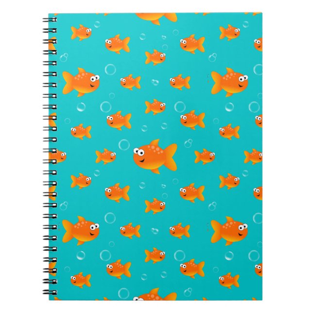 Caderno Espiral Muitos Peixes Dourados (Frente)