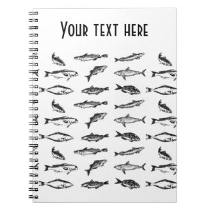 Caderno Espiral Muitos peixes: uma coleção da natação dos peix