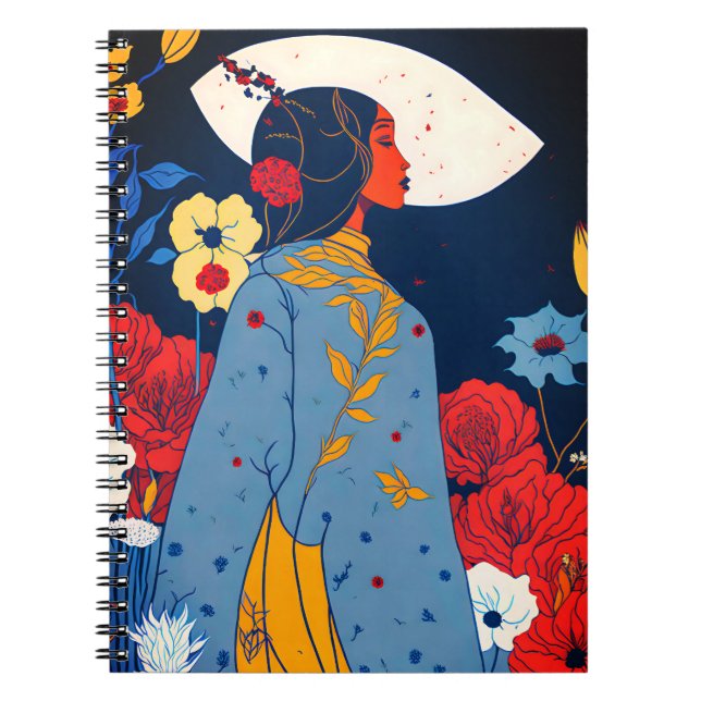 Caderno Espiral Mulher africana Boho Art (Frente)