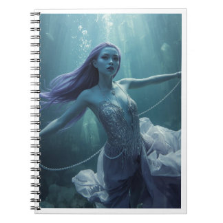 Caderno Espiral Mulher Alien de Cristal Subaquático – Fantasia Fic