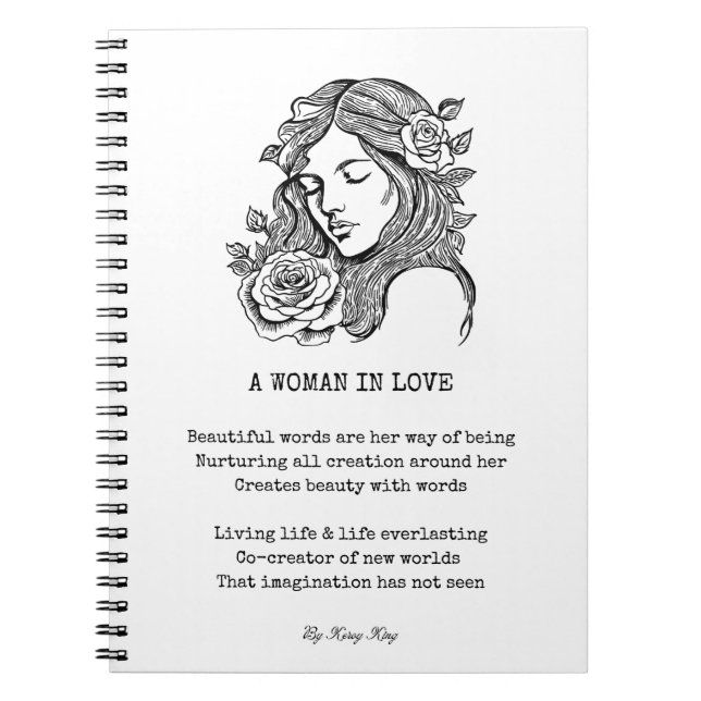 Caderno Espiral Mulher apaixonada cita rosa diário de notebook (Frente)