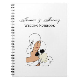 Caderno Espiral Mulher Art Déco Vintage com Flores Usando Chapéu C