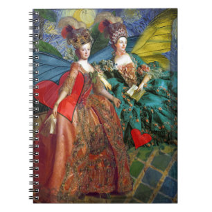 Caderno Espiral Mulher Borboleta Caprichosa Gêmeos Gótica Clássica