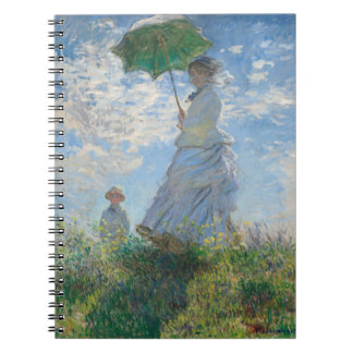 Caderno Espiral Mulher com um Guarda-Sol por Claude Monet