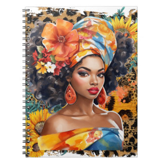 Caderno Espiral Mulher cristã negra afro-americana melanina irmã