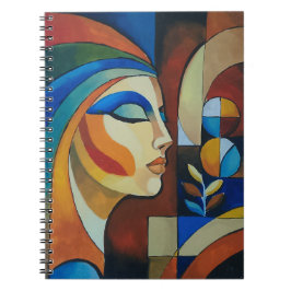 Caderno Espiral Mulher Cubista Abstrata