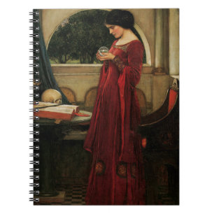 Caderno Espiral Mulher da Bola de Cristal Pintura de Waterhouse