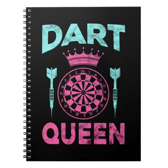 Caderno Espiral Mulher Dart Dartboard Queen (Frente)