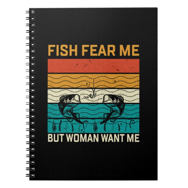 Caderno Espiral Mulher de Arte de Pesca Me Quer (Frente)