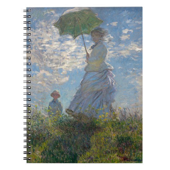Caderno Espiral Mulher de Monet com um parasol (Frente)