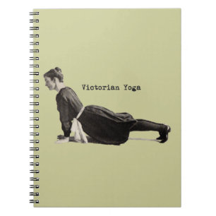 Caderno Espiral Mulher de Yoga Vitoriana Vintage Impressão Pose de