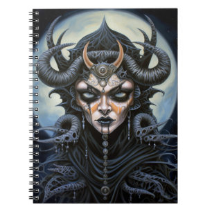 Caderno Espiral Mulher demônio: Rainha Dark Fantasy Art