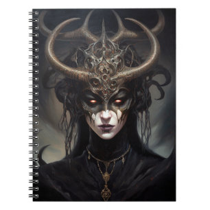 Caderno Espiral Mulher demônio: Rainha Dark Fantasy Art