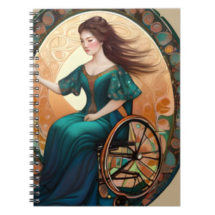 Caderno Espiral Mulher em cadeira de rodas dança alegremente