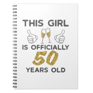 Caderno Espiral Mulher Esta Menina Oficialmente 50 Anos 50 Anos 50