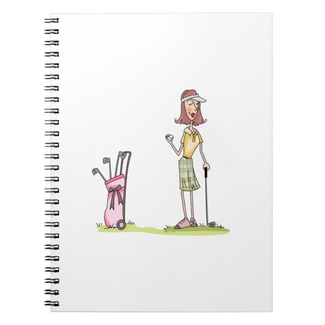 Caderno Espiral Mulher Golfer (Frente)