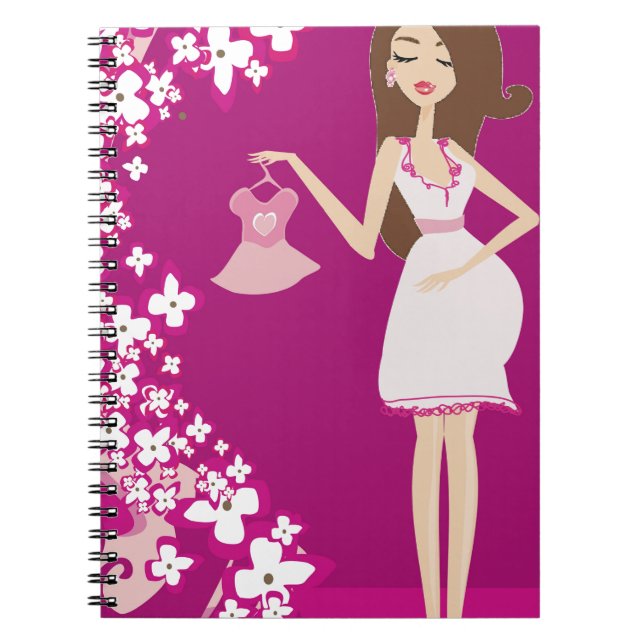 Caderno Espiral mulher grávida morena (Frente)