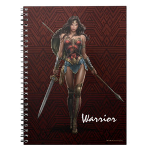 Caderno Espiral Mulher Maravilha Pronta para a Batalha de Arte em 