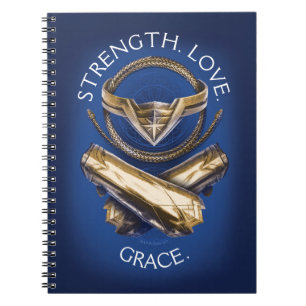 Caderno Espiral Mulher Maravilha Tiara, Laço e Braceletes