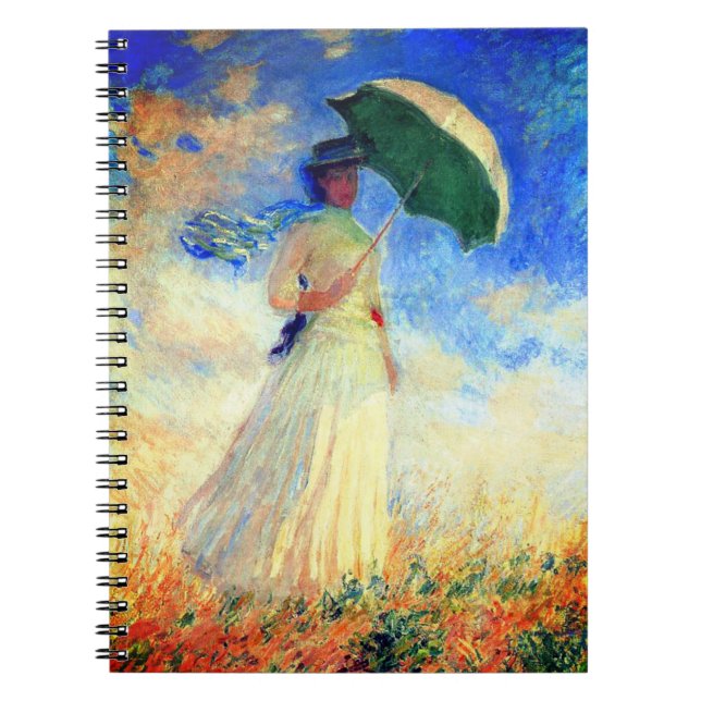Caderno Espiral Mulher Monet com Parasol à Direita (Frente)