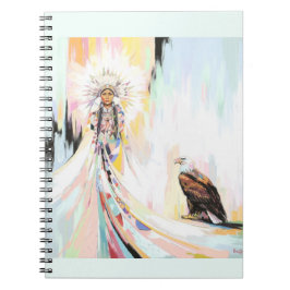 Caderno Espiral Mulher Nativa Americana E Águia