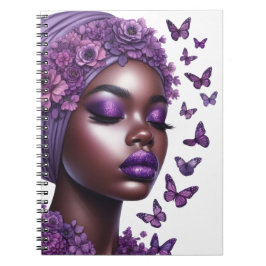Caderno Espiral Mulher negra americana melanina sista butterf