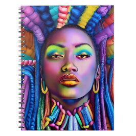 Caderno Espiral Mulher negra melanina americana africana rainha