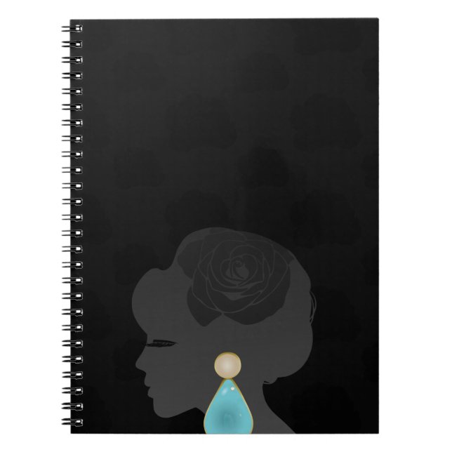 Caderno Espiral Mulher Negra Silhouette Dark Glamor (Frente)