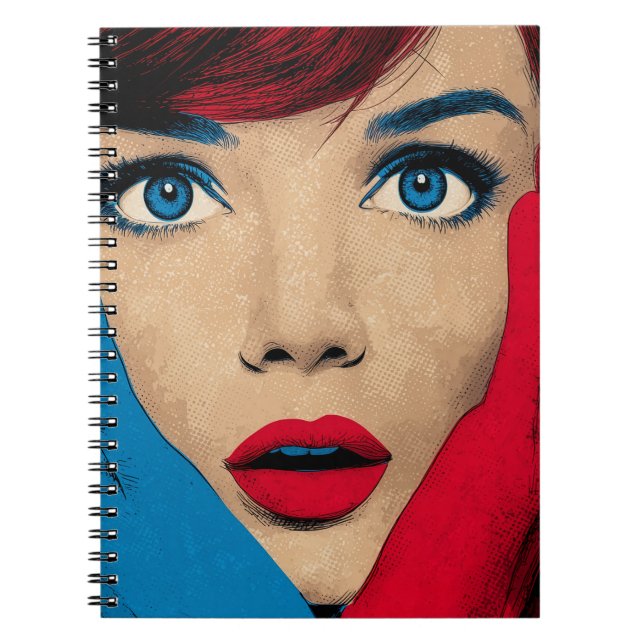 Caderno Espiral Mulher surpreendida na Pop Art (Frente)
