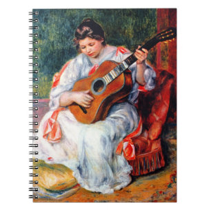Caderno Espiral Mulher Tocando a Guitarra de Pierre Renoir