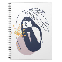 Caderno Espiral Mulher Tropical de Azul