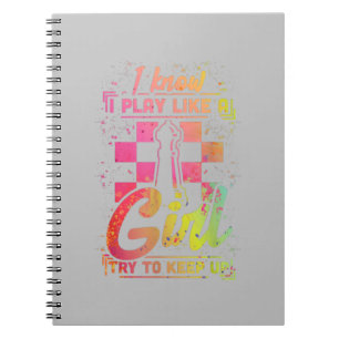 Caderno Espiral Mulher Xadrez Equipe Rainha Chessfield Joga Como U