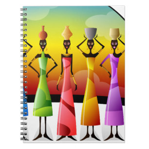 Caderno Espiral Mulheres Africanas com Potéria na cabeça