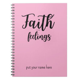 Caderno Espiral Mulheres Cristãs Minimalistas Fé acima dos Sentime