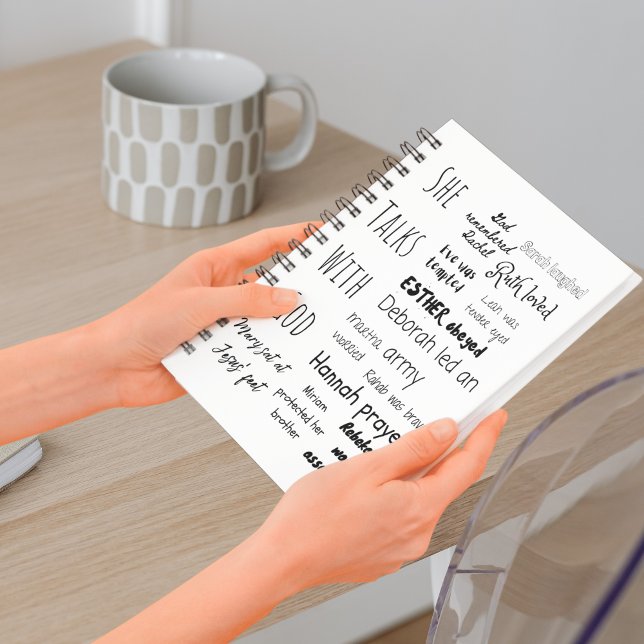 Caderno Espiral Mulheres das Bíblias (Women of the Bible Quotes Notebook)