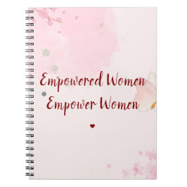 Caderno Espiral Mulheres Empoderadas Floral Aquarela Rosa Dia Inte