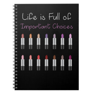 Caderno Espiral Mulheres Engraçadas Batom Opções de Vida Import