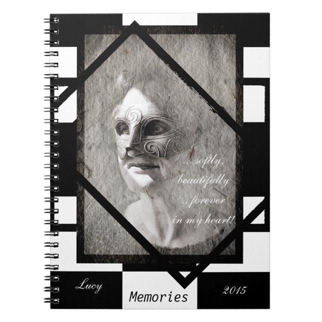 Caderno Espiral Mulheres na Trabalho de arte de máscara (notebook) (Frente)