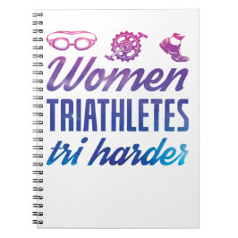 Caderno Espiral Mulheres Triatletas Tri Harder Triathlon Ombre